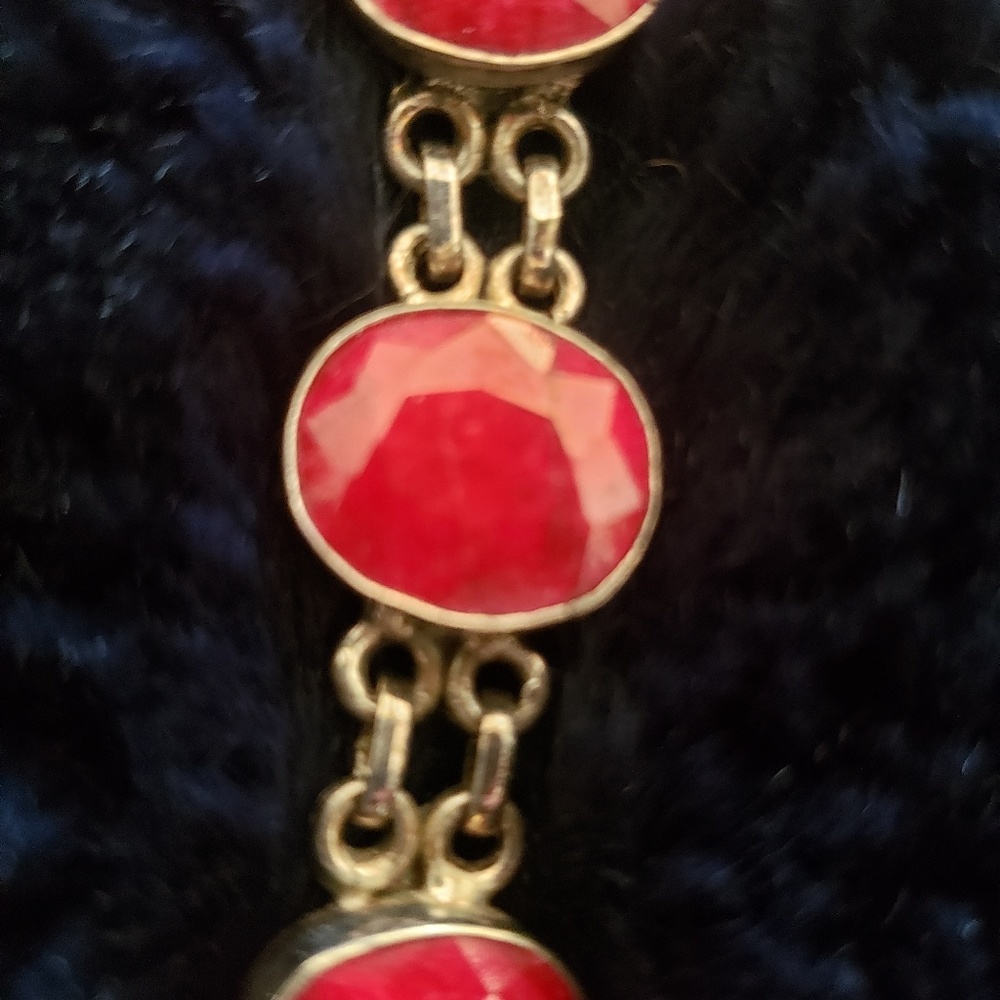 Silver and red turquoise bracelet